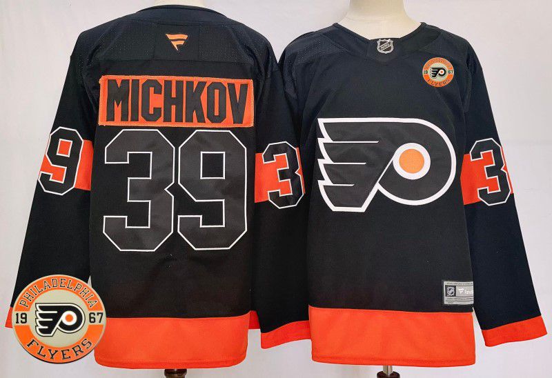 Men Philadelphia Flyers #39 Michkov Black Fanatics 2025 NHL Jersey style 1->philadelphia flyers->NHL Jersey
